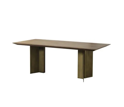 Esszimmertisch 208 cm aus Holz in Braun - Moderner Esstisch im Art déco Stil für bis zu 6 Personen. Robuste Holzfurnier-Oberfläche, ideal für gesellige Abende im Esszimmer. Maße: 208 x 92 x 78 cm.