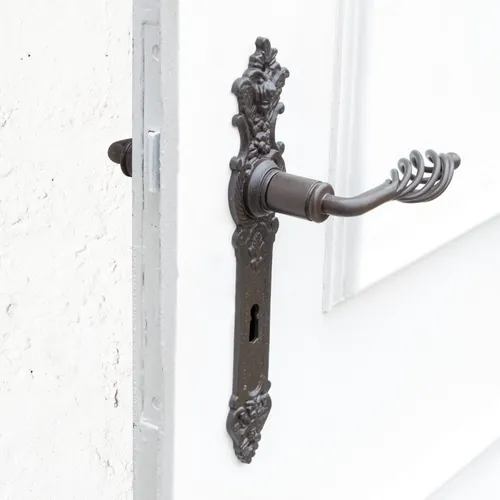 Drückergarnitur für Zimmertüren, Langschilder | BB72 | Eisen braun