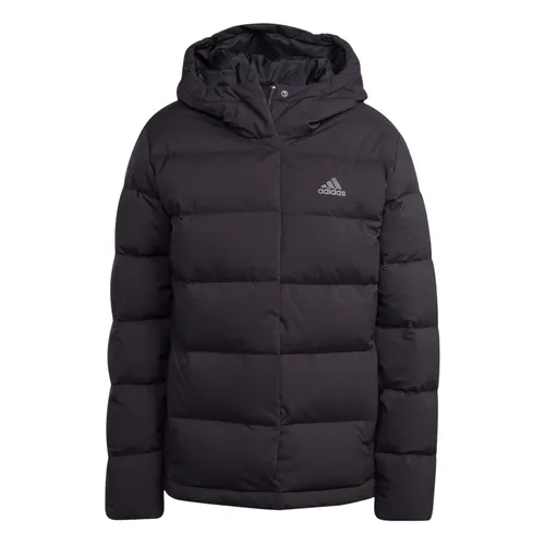 adidas Winter-Daunenjacke Helionic mit Kapuze - Wasserabweisend für Damen, Größe L - Funktionsjacken, wasserabweisend und perfekt für kalte Wintertage. Die Daunenjacke bietet unübertroffene Wärme mit elastischen Bündchen und praktischen Reißverschlusstaschen.
