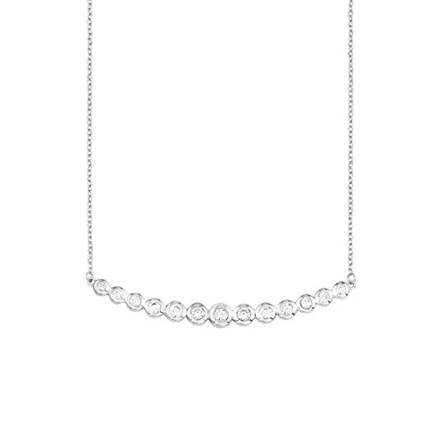 s.Oliver Damen-Kette mit Anhänger glänzend 925 Silber rhodiniert Zirkonia weiß 45 cm - 566995
