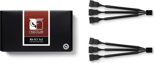 Noctua NA-SC1 Sx2 - 3-Wege-Lüfterverteilerkabel, 4-Pin PWM (Doppelpackung, 13cm, Schwarz) für optimale Drehzahlsteuerung und Stromversorgung von bis zu 5 Lüftern