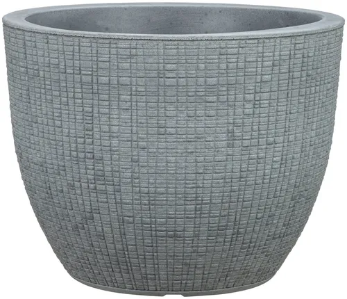 Scheurich Barceo 47 Pflanzgefäß - Runder Blumentopf in Stony Grey, aus recyceltem Kunststoff, ideal für den Außenbereich und mit 10 Jahren Garantie.