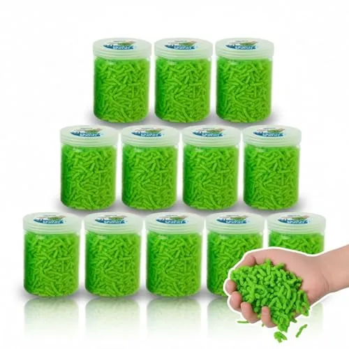 alldoro 68746 Squishy Worms 12er Set, 1440 g Fidget-Würmchen aus TPR, sensorisches Knetspiel für Kinder ab 3 Jahren, in grün