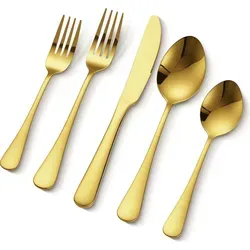 VEVOR 60 tlg. Besteckset Edelstahl – Elegantes Gold Design