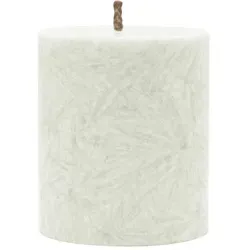 Stearin-Stumpenkerze, Weiß, 64/75 mm, 100% pflanzlicher Wachs, KERZENFARM HAHN, Brenndauer ca. 19,5h