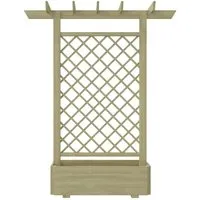 vidaXL Holz Pergola Pflanzkübel mit Rankgitter - Pflanzenkübel mit Spalier aus grün-imprägniertem Kiefernholz, witterungsbeständig und ideal für Kletterpflanzen, perfekt für Balkone und Terrassen.