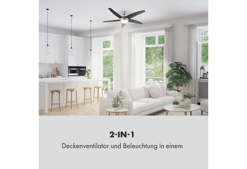 Bolero 2-in-1-Deckenventilator Leuchte 55W in braun von Klarstein