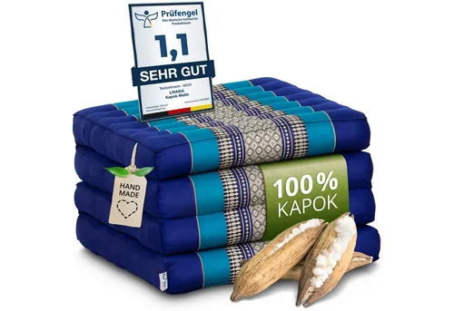 Klappmatratze Classic 50 cm breit, vegan und handgefertigt in blau von livasia