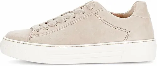 Gabor Damen-Sneaker Beige-Weiß – Stilvoll und Bequem - Beigefarbene Sneaker mit Schnürung und weißer Gummisohle. Ideal für Freizeit-Outfits, bieten sie eine flache, bequeme Silhouette und lassen sich vielseitig kombinieren. Perfekt für kreative Fashion-Statements!