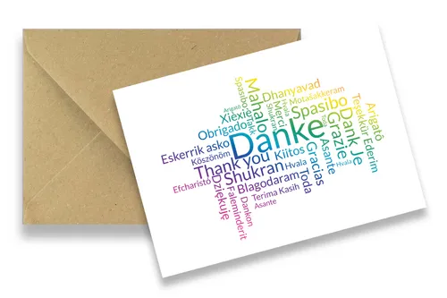 Danke Karten, 12 Dankeschön Karten, Dankeskarte mit Umschlag, Karte Danke sagen
