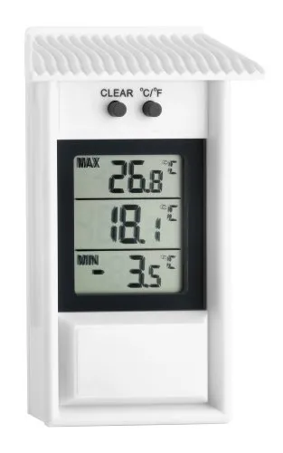 TFA Dostmann Digitales Maxima-Minima-Thermometer, wetterfest, für innen oder außen geeignet, L 81 x B 31 x H 132 mm