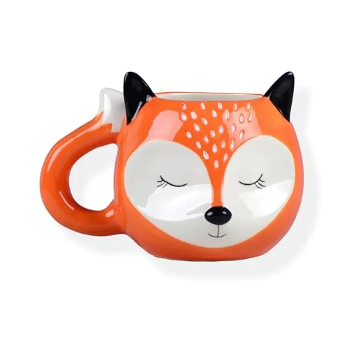 Winkee - Magische Herbst Tasse Dreaming Fox I Kaffee Becher I Große Fuchs 3D-Tasse - ca. 450 ml