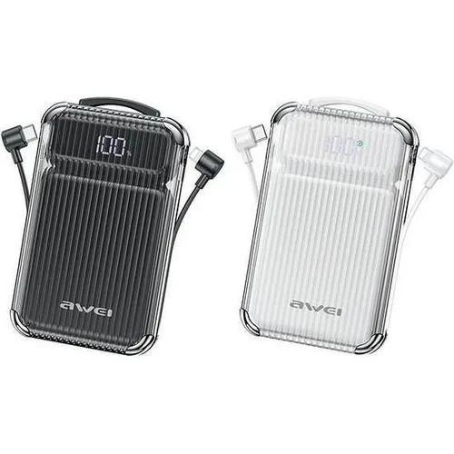 Awei Powerbank P89K 10000mAh 38,5W Schwarz mit PD/Lightning Kabel