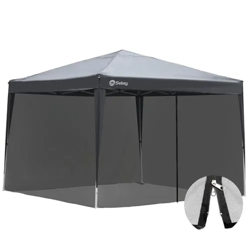 Sekey Moskitonetz für 3x3 m Pavillon mit Reißverschluss - Pavillon Insektenschutz mit flexiblem Design, einfach anzubringen und ideal für ungestörte Stunden im Freien. Hochwertiger Reißverschluss für mühelosen Zugang.