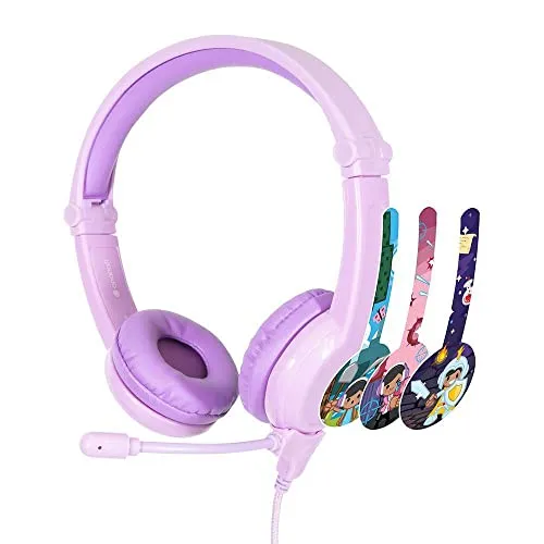 onanoff BuddyPhones Galaxy - On-Ear Kopfhörer - Kabelgebundene On-Ear Kopfhörer mit Mikrofon und 3,5 mm Stecker in Fuscia, ideal für Kinder und mit sicherem Lautstärkebegrenzungssystem.