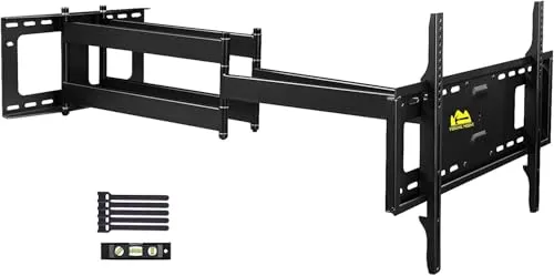 FORGING MOUNT TV Wandhalterung mit 109cm Langer Reichweite Doppelter Gelenkarm Voll Bewegung Neigbar Schwenkbar TV Halterung für 50-90 Zoll Flach/Kurven-Fernseher Belastung 90kg Max. VESA 600x400mm