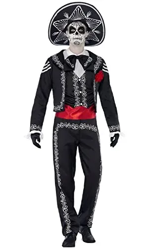 Rubie's S8337 Kostüm für Erwachsene – Tag der Toten Catrin - Einzigartiges Kostüm mit detailreichem Totenkopf-Motiv, ideal für Feiern und Veranstaltungen. Hochwertige Verarbeitung von Rubies Costume Company.