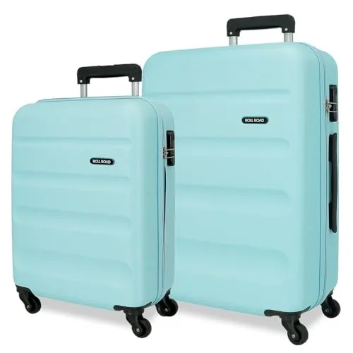 Roll Road Flex Hartschalenkoffer aus ABS, einem Material, seitlicher Kombinationsverschluss, 4 Doppelrollen, Handgepäck, praktischer Innenraum mit einem Fach, Azulon, 38 x 55 x 20 cm, 46 x 65 x 23 cm