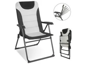 HOMECALL Campingstuhl - 5-fach verstellbarer Klappstuhl für Outdoor und Garten - Klappstühle - Hochlehner mit gepolstertem Sitz, bis 150 kg belastbar und ideal für maximale Flexibilität beim Entspannen im Freien.