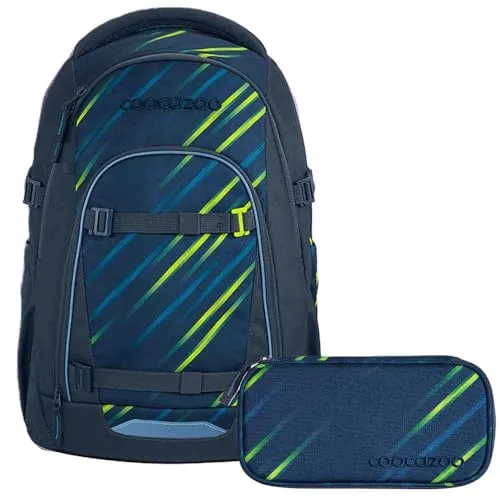 Coocazoo Mate Schulrucksack Set 2tlg. mit Schlamperbox (Fast Lime)