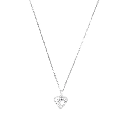 Amor Kette mit Anhänger aus 925 Sterling Silber - Elegante Damenkette aus 925 Sterling Silber mit 12 funkelnden Zirkonia-Steinen, 42 cm lang. Kommt in einer stilvollen Schmuck Geschenk Box - ideal für besondere Anlässe.