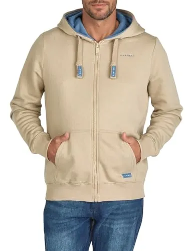 DENIMFY Kapuzensweatjacke DFLeo - Herren Hoodie mit Kängurutasche - Zip Hoodies mit hochwertigem Materialmix aus 60% Baumwolle und 40% Polyester für optimalen Tragekomfort und Atmungsaktivität, ideal für den Alltag.