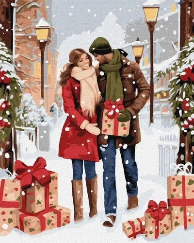 Malen nach Zahlen - Austausch von Geschenken 40x50cm