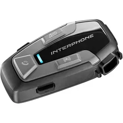 Interphone Cellularline U-com 6R Intercom Schwarz - Motorrad-Headset mit Bluetooth 5.2 für optimale Kommunikation bis 1 km. Hohe Audioqualität mit 32 mm HD-Lautsprechern und 15 Stunden Gesprächszeit. Perfekt für Fahrer und Beifahrer.