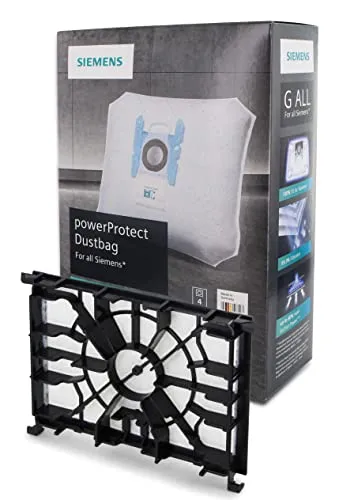 DEKAROX 1 x Motorschutzfilter + 4 x Staubsaugerbeutel Typ G All für Bosch Siemens 577117 00577117 + 17000816 für Staubsauger wie Q4.0 Q5.0 Q8.0 Z3.0 Z4.0 Z7.0 GL-30 GL-40 Super XS dino e synchropower