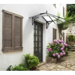 Palram - Canopia Vordach Iris 1780 | Schwarz | 125x175 cm - Außenanbau mit robustem Design, bietet Schutz vor Witterung mit einer Schneelast von 80 kg/m² und einfacher Montage ohne Spezialwerkzeug.