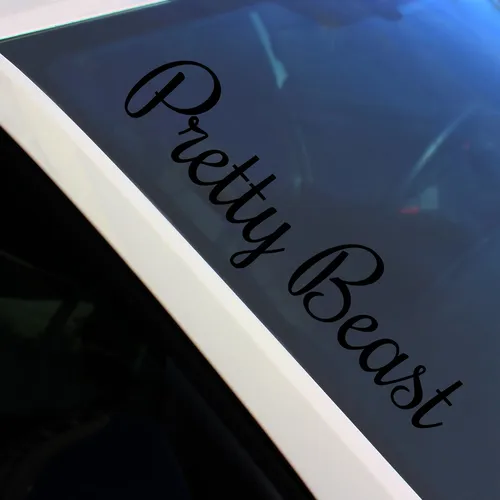 Produktbild Frontscheibenaufkleber Pretty Beast Schwarz Glanz Sticker Tuning Auto FS132