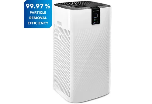 TROTEC Luftreiniger AirgoClean 250 E – HEPA Filter für Allergiker - Luftreiniger für Räume bis 88 m², entfernt 99,97% aller Partikel. Kompaktes Design mit hoher Luftreinigungsleistung und digitaler Luftqualitätsanzeige.