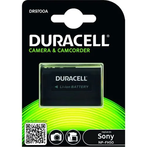 Duracell Li-Ion Akku 700mAh für Sony NP-FH30/NP-FH40/NP-FH50 - Hochleistungsakku für Sony-Kameras, ideal für längere Fotosessions und zuverlässige Leistung.