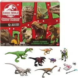 Jurassic World Chaostheorie Adventskalender - Spielzeug-Adventskalender mit 12 Überraschungen, darunter 9 detailgetreue Dinosaurier-Figuren und eine Brooklynn-Figur für aufregende Abenteuer in der Vorweihnachtszeit.