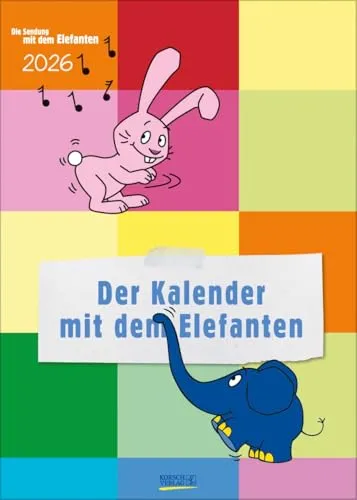 Der Kalender mit dem Elefanten 2026: Bild-Wandkalender mit dem kleinen blauen Elefanten aus der Sendung mit der Maus. Trend-Format 30 x 42 cm.