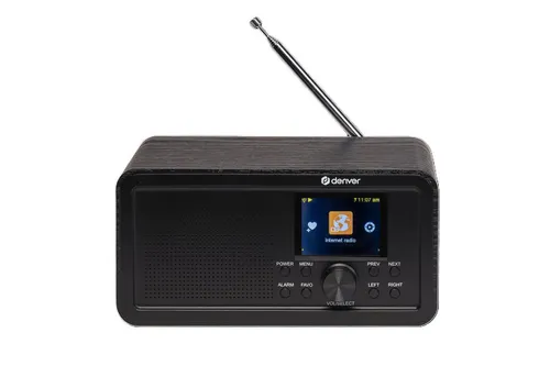 Denver DIR‑200 Internetradio - Smart DAB+ FM mit Bluetooth & Farbdisplay - Kompaktes Internet-Radio mit Zugriff auf 30.000+ Sender weltweit. Bluetooth 5.0 für kabelloses Streaming, Dual-Alarm und flexibles Wecken.