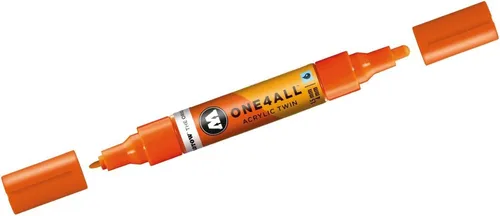 MOLOTOW Permanentmarker Permanentmarker One4All Acrylic Twin nachfüllbar 1,5 und 4mm dare oran