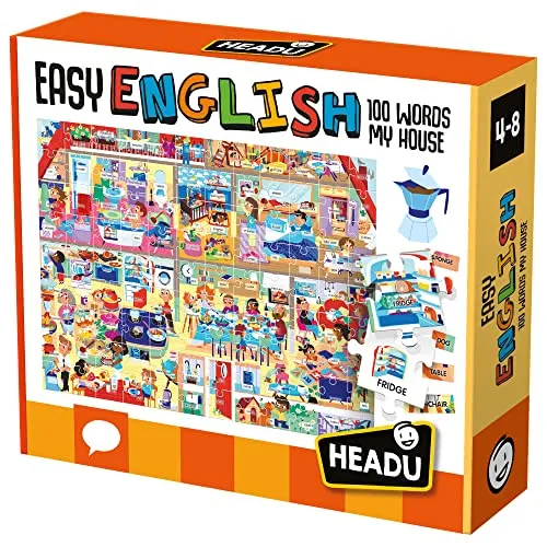 headu - Easy English 100 Words My House Lernspiel, Mehrfarbig, IT23158