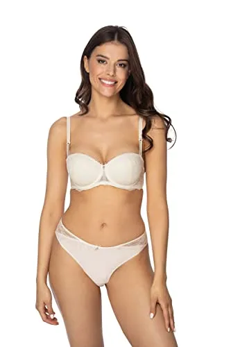 VIANIA! Bügel-BH 214463 Carmen Balconette Form gemoldete Cupschalen Cream, Größe:85, Cup:A