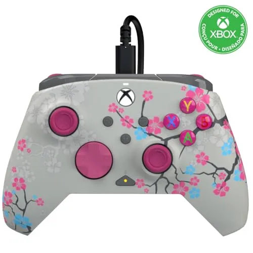 PDP Xbox REMATCH GLOW Wired Controller BLOSSOM - Xbox One Controller mit einzigartigem Glow-in-the-Dark Design, programmierbaren Rücktasten und integrierter Audiosteuerung für ein individuelles Spielerlebnis.