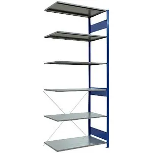 Steckregal AR150 kg 2500 x 1000 x 600mm blau - Werkstatteinrichtung, robustes Steckregal mit einer Tragkraft von 150 kg pro Fach, ideal für die optimale Lagerung von Werkzeugen und Materialien.