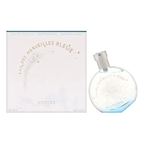 Hermès Eau des Merveilles Bleue Eau de Toilette Spray (50 ml) - Damenduft mit mineralischen Noten und Patchouli, ideal für einen frischen, einzigartigen Duft, der die Sinne verzaubert.