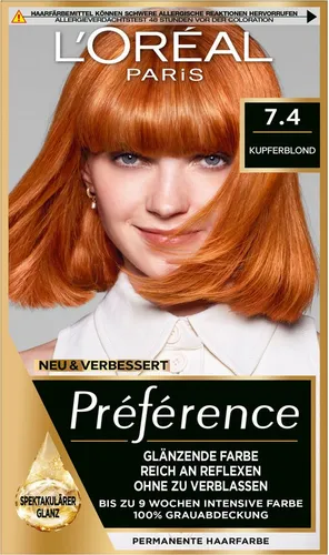 L'ORÉAL PARIS Coloration PRÉFÉRENCE HAARFARBE, Packung, 3-tlg., dauerhafte Haarcoloration mit 100% Grauabdeckung