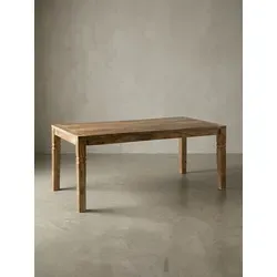 Esszimmertisch WL5.078 Braun - Rustikaler Landhausstil aus massivem Mango-Holz - Esstisch im rustikalen Landhaus-Stil, perfekt für 4-6 Personen. Jeder Tisch ist ein Unikat mit charmanten Schnitzereien und langlebiger Schutzlackbeschichtung.