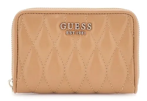 GUESS Geldbörse Valla Zip Around Wallet Beige Hellbraun