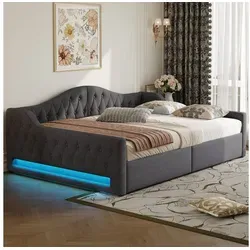 Odikalo Schlafsofa Tagesbett Schlafcouch Daybed Daybett Stauraum 90/140x200 Grau Beige grau 140 cm