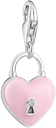 THOMAS SABO Damen Charm-Anhänger rosa Herzschloss in pink von THOMAS SABO