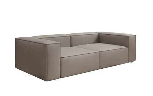 Luxusbetten24 Sofa Designer Sofa Lesley 3 Sitzer, mit Bezug aus Echtleder