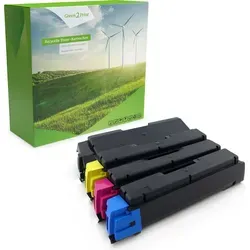 Green2Print Toner-Set für Kyocera Drucker - Toner-Set mit 4 Kartuschen, ideal für Kyocera ECOSYS Drucker, umweltfreundlich dank Recycling und hohe Ergiebigkeit von bis zu 7000 Seiten.