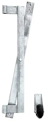 Alberts Hebetorbeschlag Torband - Feuerverzinktes Torbeschlag-Set für Holztore, ideal für unebene Geländeverläufe und steigende Tore, inklusive Doppelband und Torlaufrolle.